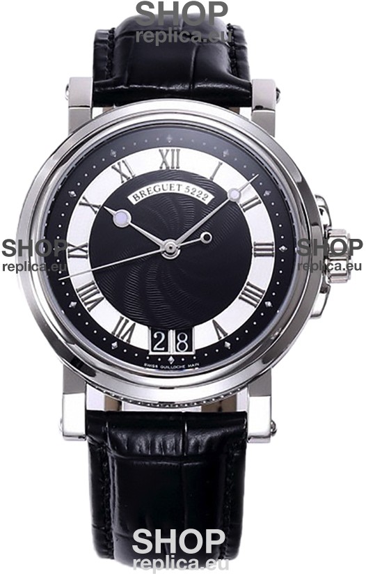 Breguet Marine Automatic Big Date 5817 Stainless Steel Watch with in Black Dial