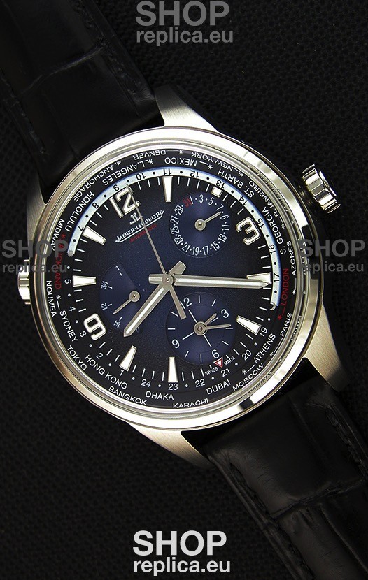 Jaeger LeCoultre Polaris Geographic Steel Case Swiss Engineered Replica Timepiece 904847J