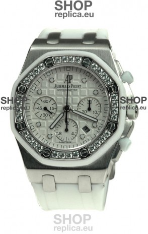 Audemars Piguet Royal Oak Offshore Lady Alinghi Limited Edition Swiss Diamond Watch in White Dial