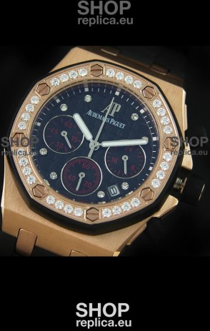 Audemars Piguet Royal Oak Offshore Lady Alinghi Swiss Watch in Black Checkered Dial