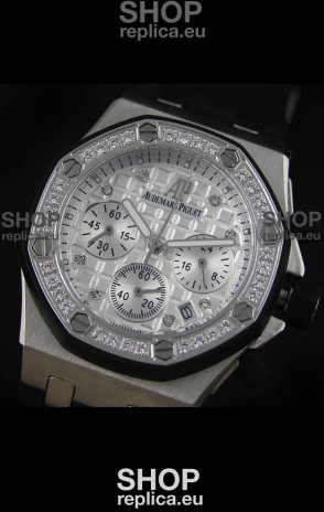 Audemars Piguet Royal Oak Offshore Lady Alinghi Swiss Watch in White Checkered Dial