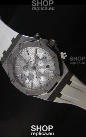 Audemars Piguet Royal Oak Chronograph Watch in Stainless Steel Case White Dial