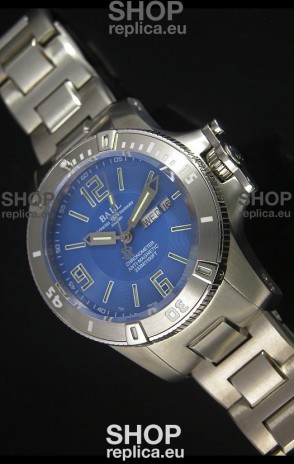 Ball Hydrocarbon Spacemaster Automatic Replica Day Date Watch in Blue Dial - Original Citizen Movement 