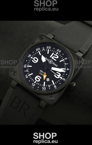 Bell and Ross BR01-93 GMT Japanese Replica Watch in PVD Case