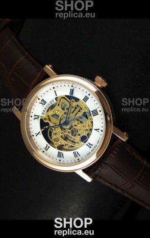 Breguet Classique Japanese Automatic Watch in Gold Skeleton Dial - Roman Hour Numerals