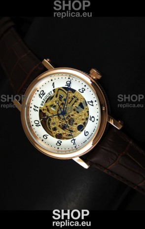 Breguet Classique Japanese Automatic Watch in Gold Skeleton Dial - Arabic Hour Numerals