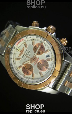 Breitling Chronomat Evolution Swiss Replica Watch in Pink Gold