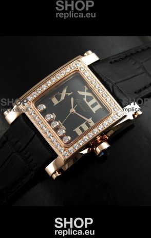 Chopard Happy Sport Swiss Replica Watch in Black Strap
