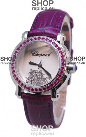 Chopard Happy Sport Star Shaped Diamonds Swiss Watch