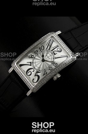 Franck Muller Long Island Japanese Replica Watch in Silver White Dial