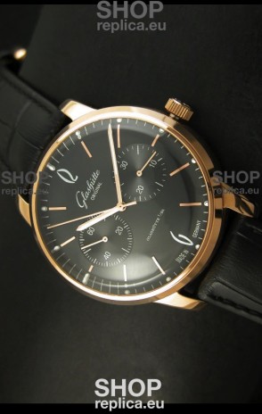 Glashuette Senator Japanese Replica Watch in 18K Pink Gold Case