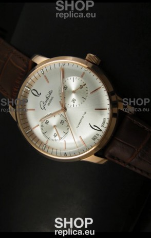 Glashuette Senator Japanese Replica Watch in 18K Pink Gold Case