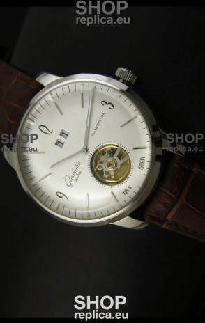 Glashuette Tourbillon Japanese Replica Watch in White Dial