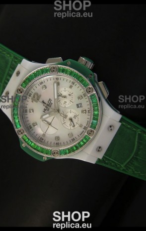 Hublot Big Bang 34MM Ladies Tutti Frutti Edition in Green Strap
