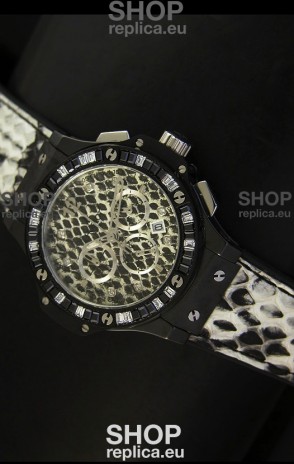 Hublot Big Bang White Zebra Bang Edition in Black PVD Case 34MM Watch