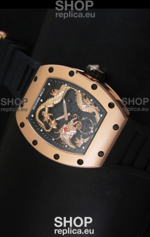 Richard Mille RM057 Tourbillon Jackie Chan Swiss Replica Watch in Pink Gold