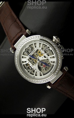 Cartier Ronde De Ladies Replica Watch in Decorated Skeleton Dial
