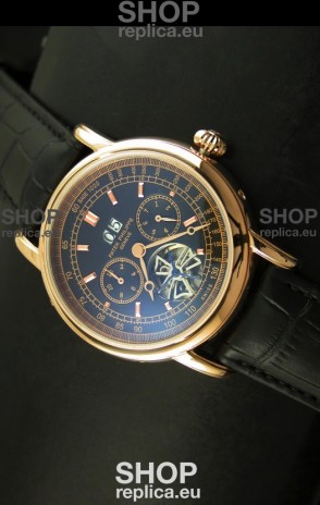 Patek Philippe Complications Tourbillon Japanese Replica Watch in Pink Gold