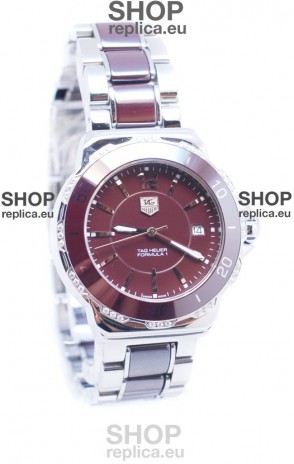 Tag Heuer Formula 1 Quartz Brown Ceramic Diamonds Bezel Watch