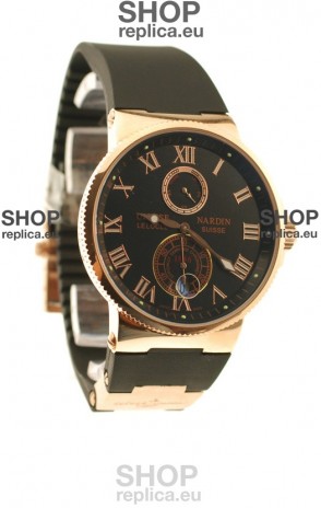 Ulysse Nardin Maxi Marine Chronometer Japanese Replica Rose Gold Watch