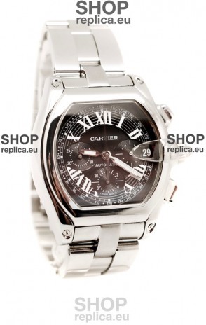 Cartier Roadster Chronograph Swiss Replica Watch in Black Dial