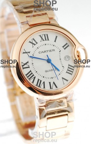 Ballon Bleu De Cartier Japanese Replica Pink Gold Watch