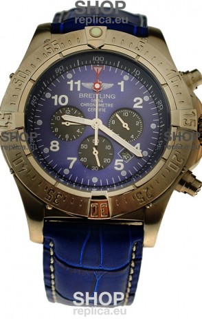 Breitling Chronograph Chronometre Japanese Watch in Blue