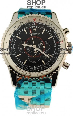 Breitling Montbrillant Japanese Replica Watch in Black Dial
