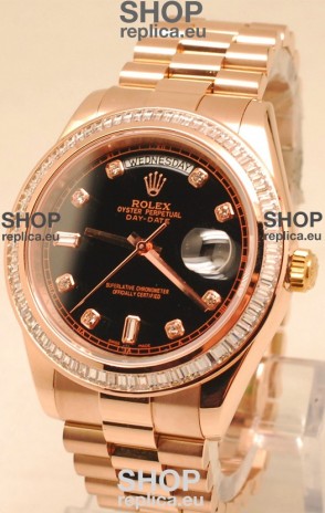 Rolex Day Date II Rose Gold Japanese Replica Watch