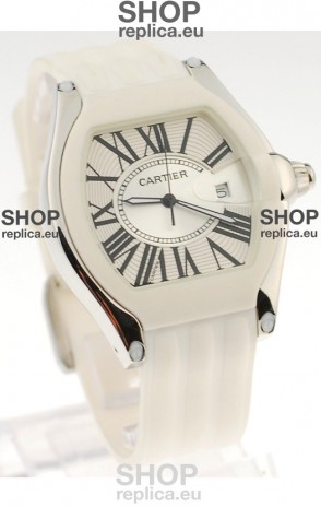 Cartier Roadster Japanese Replica Watch in White 