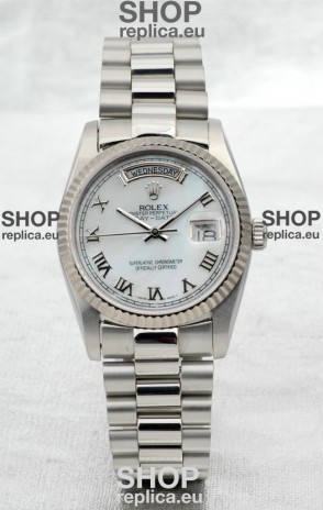 Rolex Day Date Silver Japanese Replica Watch