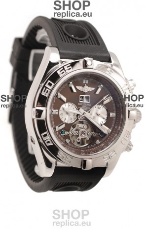 Breitling Chronograph Chronometre Japanese Tourbillon Watch in Brown Dial