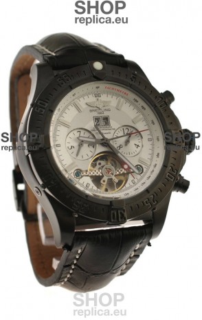 Breitling Chronometre Tourbillon Japanese Replica Watch in White Dial