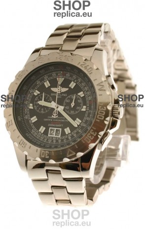 Breitling Chronograph Chronometre Japanese Watch in Black Dial