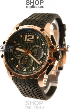 Chopard Classic Racing Superfast Swiss Replica Gold Watch in Black Dial