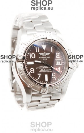 Breitling Chronograph Chronometre Swiss Replica Watch in Brown Dial