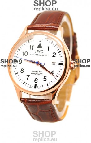 IWC Portugese Automatic Gold Replica Watch in White Dial