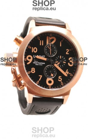 U-Boat Flightdeck Japanese Gold Replica Watch