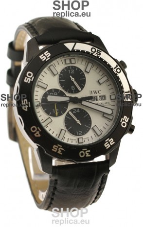IWC Aquatimer Chronograph Japanese Replica PVD Watch in White Dial