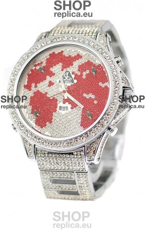Jacob & Co Diamond Japanese Replica Watch in Red/White Dial