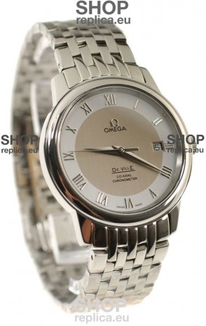 Omega Co-Axial Deville Japanese Steel Watch in Cream Dial