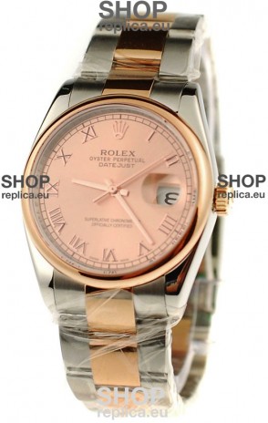 Rolex Day Date Two Tone Japanese Watch in Pink Gold Dial
