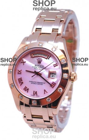 Rolex Day Date Pink Mother of Pearl Swiss Replica Watch