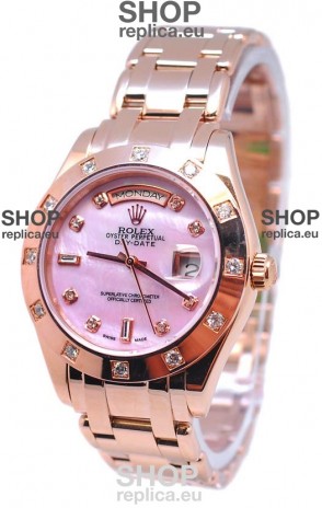 Rolex Day Date Pink Mother of Pearl Swiss Replica Watch