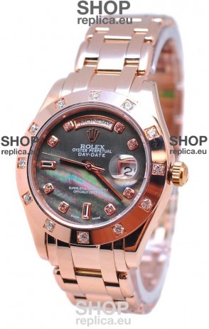 Rolex Day Date Black Mother of Pearl Japanese Replica Watch