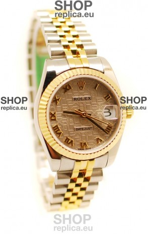 Rolex DateJust Mid-Sized Japanese Replica Two Tone Watch