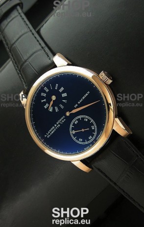 A.Lange & Sohne Cortes de Geneve Decorative Bridges Classic Replica Rose Gold Watch in Black Dial