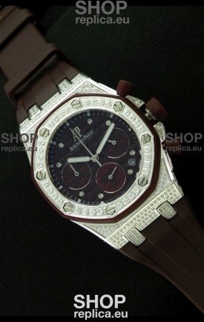 Audemars Piguet Royal Oak Ladies Alinghi Limited Edition Japanese Watch in Maroon