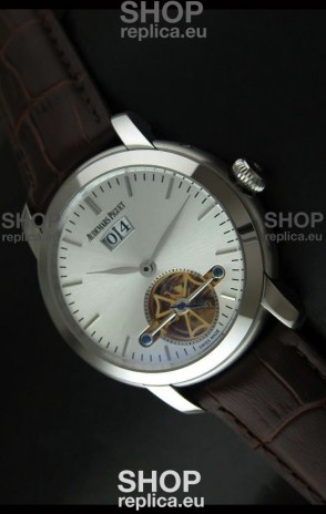 Audemars Piguet Jules Tourbillon Japanese Replica Watch in Silver Dial