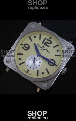 Bell & Ross Japanese Watch in Gold Ivory Dial